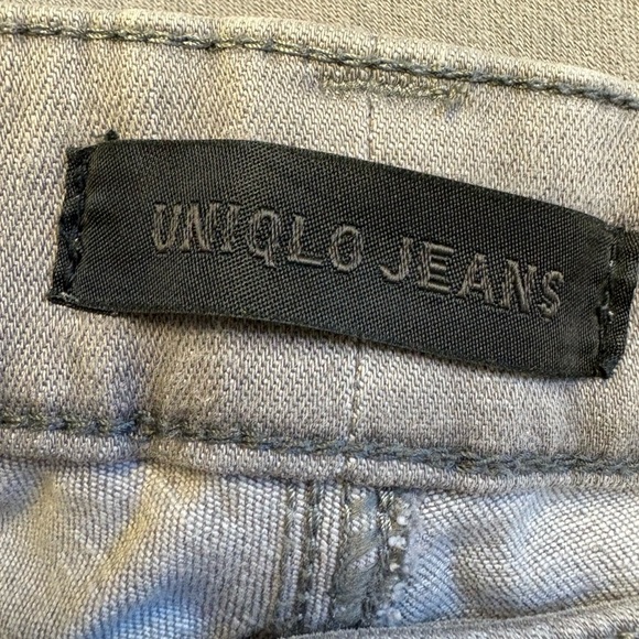 Uniqlo ultra stretch Gray Mid-rise Skinny denim Jeans women's size 25 - Picture 5 of 13